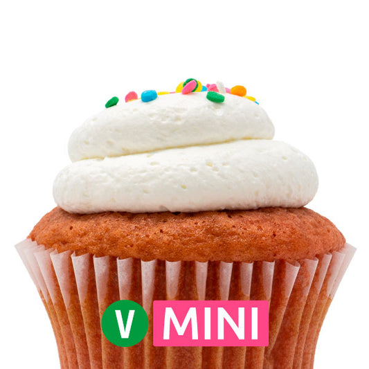 Vegan Strawberry with Vanilla Mousse Mini Cupcakes - Dozen