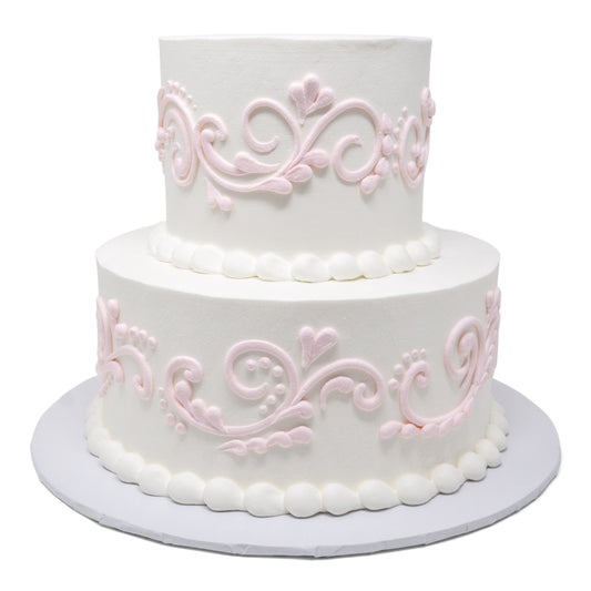 Elegant Piped Cake - 2 Tier Vegan Cake
