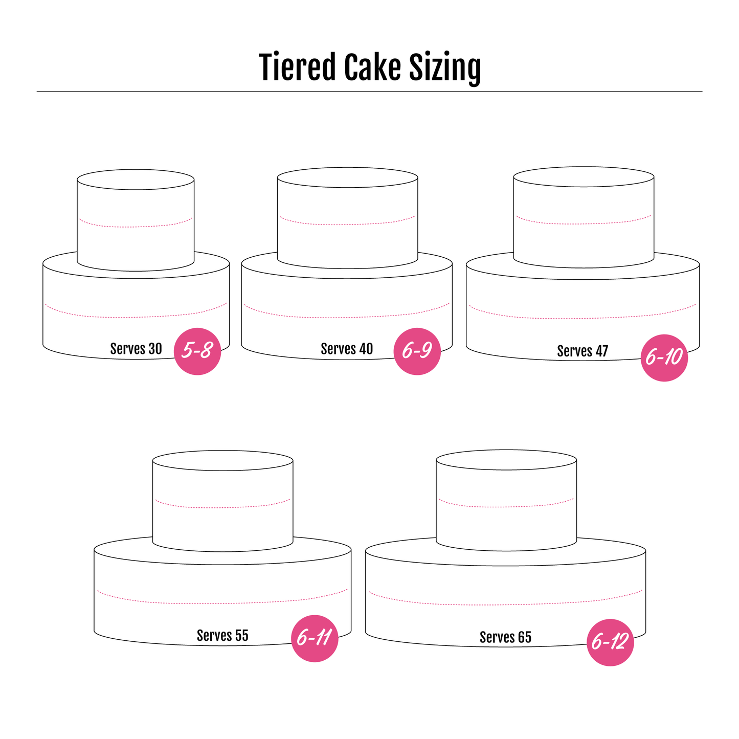 Simple Tiered Cake with Ribbon - 2 Tier Cake