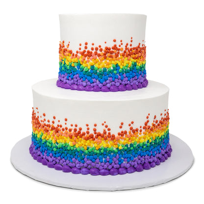 Colorful Lots of Dots 2 Tier Cake