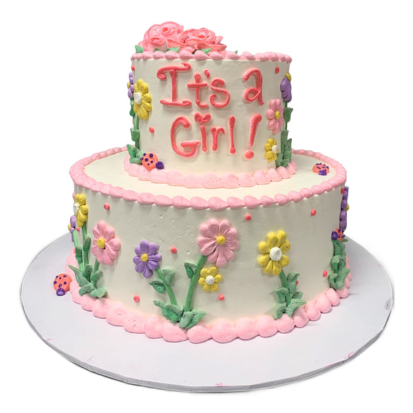 W TWC BABY CAKES JK Sサイズ Spring Flowers 2 Tier Gluten-Free Cake - Celebrate the Baby in