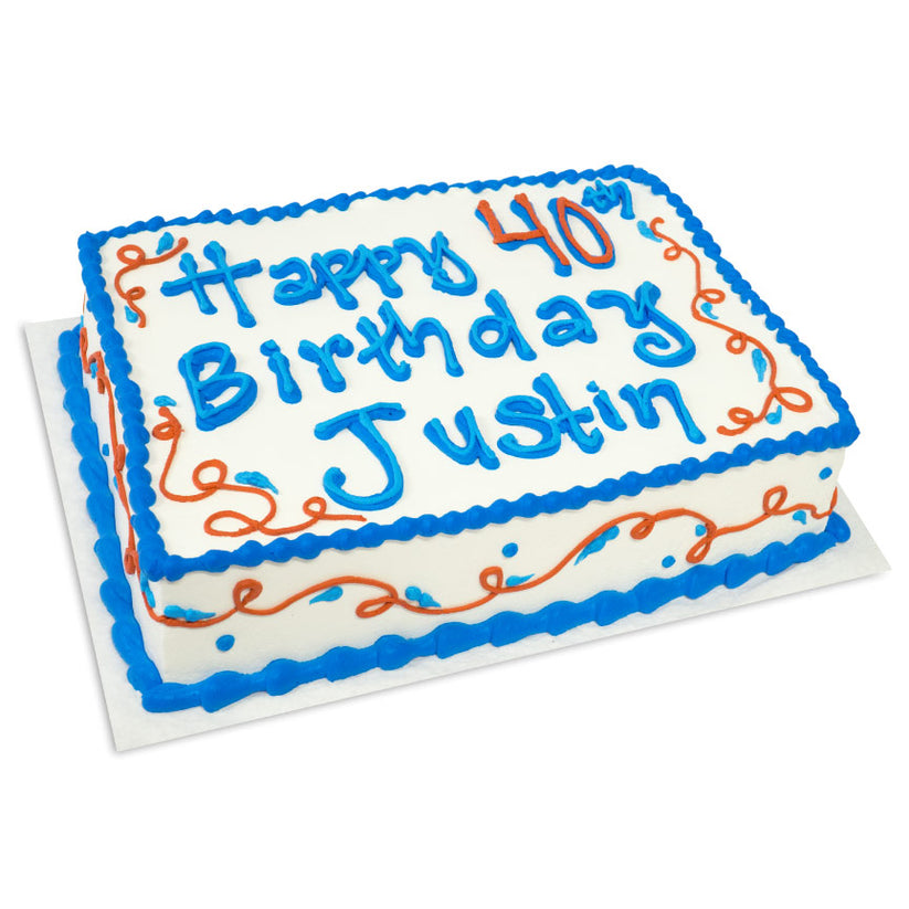 Sheet Cake with a simple design Patty's Cakes Patty's Cakes and