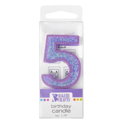 Mini Glitter Number Candles